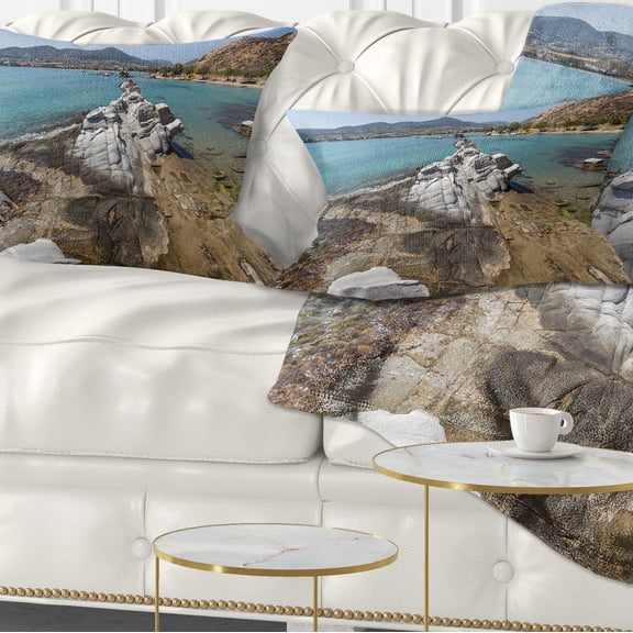 Designart Clean Waters and Rock Formations - Landscape Printed Throw Pillow - 12x20