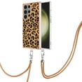 thumbnail image 2 of Slim Fit Case for Samsung Galaxy S24 Ultra, Luxury Pattern Adjustable Crossbody Lanyard Shoulder Neck Strap Clear Design Case for Women Girl Teen Silicone Soft for Samsung Galaxy S24 Ultra, Leopard, 2 of 7