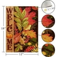 thumbnail image 5 of Fall Garden Flag, Welcome Fall Maple Leaves Garden Flags 12x18 Double Sided, Autumn Yard Flag Burlap Fall Thanksgiving Decorations for Home Indoor Outdoor Outside Porch Patio Garden, 5 of 6