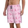 thumbnail image 2 of KLL Breast Cancer Awareness 1 Men's Casual Summer Beach Shorts Hawaiian Shorts with Pockets-X-Large, 2 of 5