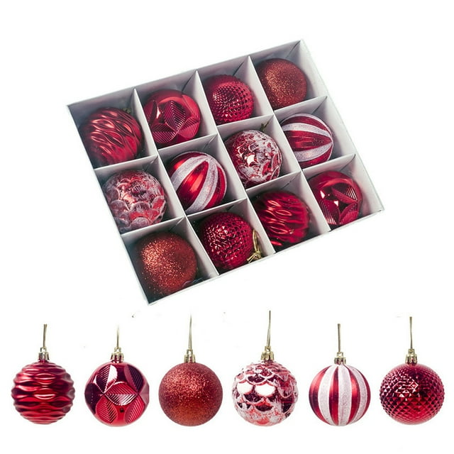12 piezas de adornos de árbol de Navidad para decoración navideña, boda