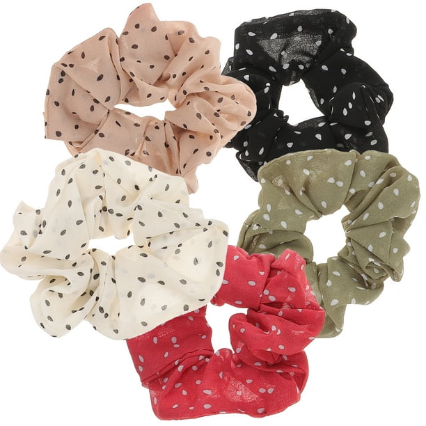5 unids Diseño de puntos grandes Bandas para el cabello Soft Hair Scrunchies Accesorios para el cabello
