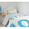 thumbnail image 4 of Ambesonne Colorful Quilted Bedspread Set 2 Pcs, Vintage Birthday, Twin Size, Multicolor, 4 of 6