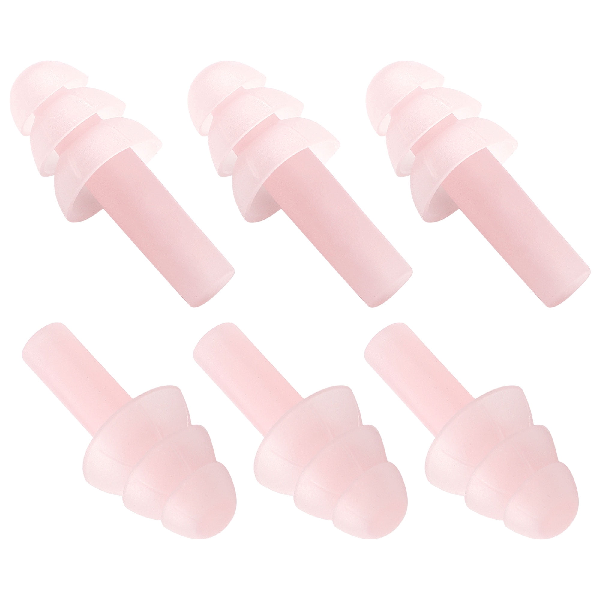 Uxcell Soft Silicone Swimming Mushroom Waterproof Earplug Protector Pink 3 Pairs