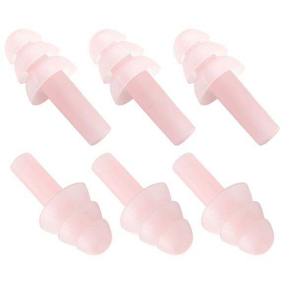3 Pairs Pink Soft Silicone Swimming Mushroom Waterproof Earplug Protector