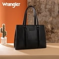 thumbnail image 5 of Wrangler Double Compartment Tote Bag for Women Whipstitch Handbag, Black, 5 of 7