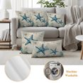 thumbnail image 5 of Outdoor Pillow Covers 20x12 Set of 2, Teal Starfish Coastal Waterproof Patio Throw Pillow Covers for Couch Sofa Chair, Vintage Summer Beach Nautical Decorative Pillowcases for Throw Pillows, 5 of 9