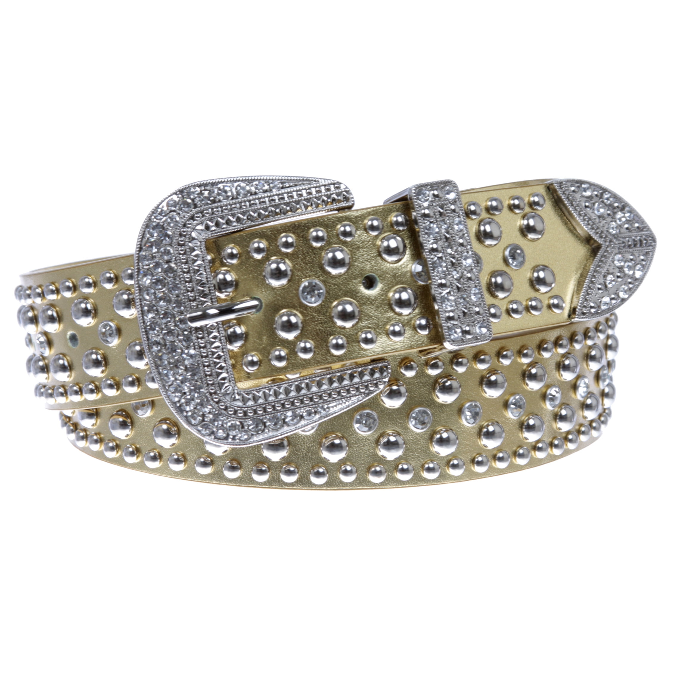 Western Rhinestone & Studded Leather Belt - Walmart Business Supplies