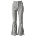 thumbnail image 3 of Bixock Toddler Girls Leggings High Waist Flare Pants Kids Trousers Elastic Waist Solid Color Fleece Lined Side Pocket Slim Fall Winter Sport Casual Wear Size 14-15Years, 3 of 6