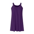 thumbnail image 3 of QLEICOM Womens Summer Halter Mini Short Dresses Beach Tshirt Sundress Sleeveless Casual Loose Tank Dress Purple M, US Size: 6, 3 of 6