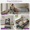 thumbnail image 5 of LAZZO 5-in-1 Convertible Sleep Chair Bed, Comfy Folding Sleeper Chair for Adults with Adjustable Backrest, Side Pockets & Pillow, Dark Gray, 5 of 9