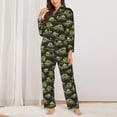 thumbnail image 2 of Balery Light Green Excavator Conjunto de Pijama con Estampado para Mujer, Conjunto de Dos Piezas con Manga Larga, Ropa de Dormir Suave con Bolsillos, Pijamas Cómodos-Small, 2 of 7