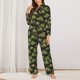 thumbnail image 2 of Balery Light Green Excavator Conjunto de Pijama con Estampado para Mujer, Conjunto de Dos Piezas con Manga Larga, Ropa de Dormir Suave con Bolsillos, Pijamas Cómodos-X-Large, 2 of 7