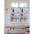 thumbnail image 6 of Tier Curtains 45 Inches Long, Beach Lighthouse Window Treatment Curtain Drapes, Coastal Ocean Ship Sky Oil Painting Small Curtain Drapes for Bathroom Laundry Room, 27.5"x45", 2 Panels, 6 of 7