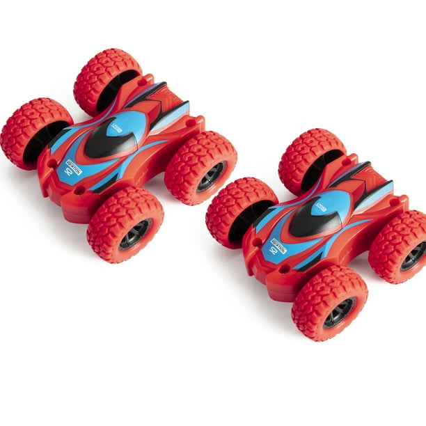 2 Pack Flips Mini Kids Cars Friction Powered Car Toys Push and Go Toy Cars for Toddlers Suitable
