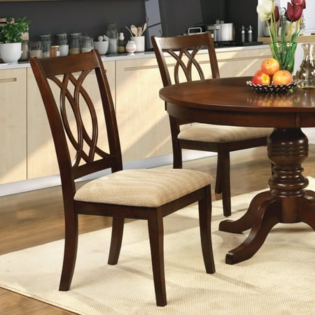 Furniture of America Goddard Transitional Fabric Dining Chair, Brown Cherry,