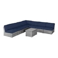 thumbnail image 1 of Living Source International 8-Piece Sectional Set with Cushions - Gray/Navy Blue, 1 of 3