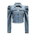 thumbnail image 1 of Vedolay Jackets Women's Jean Jacket Oversized Casual Distresse Mid Long Denim Jacket,Blue M, 1 of 5