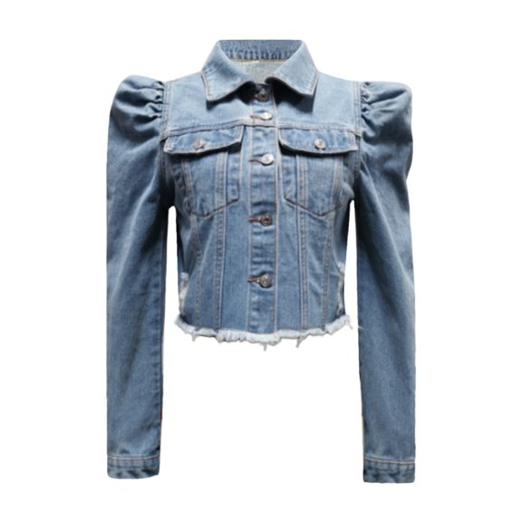 Vedolay Womens Tops Womens Casual Denim Jacket with Fringe Rhinestones Denim Jean Jacket,Blue XS