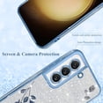 thumbnail image 5 of for Samsung Galaxy S21 Plus Case Clear Glitter Sparkle Luxury Shiny Phone Case Samsung S21 Plus Case Silicone TPU Soft Flower Transparent Shockproof Cover Pruple Thin (Silver-Blue), 5 of 14