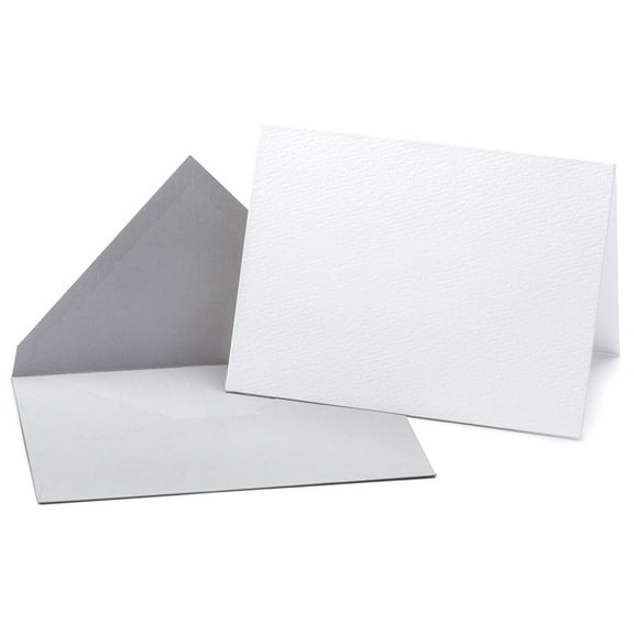 20 Pack White Gray Plain Blank Premium Paper Cards Envelopes 4x6 Inch Set