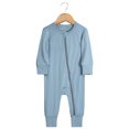 thumbnail image 1 of Pelele de fibra de bambú para bebé, ropa con cremallera para recién nacido, mono sólido de manga larga, pijamas de 0 a 24M, novedad, 1 of 4