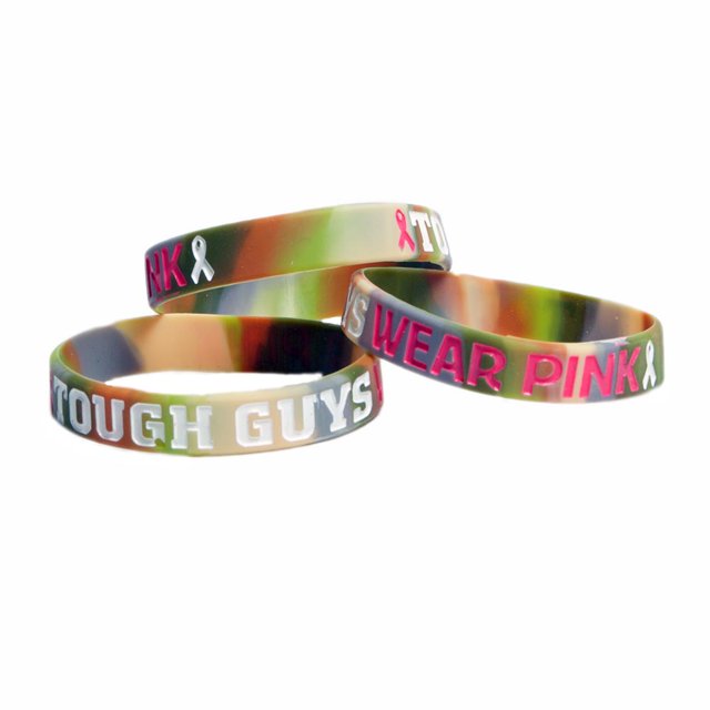 Tough Guys Pink Camo Silicone Bracelets Jewelry 12 Pieces