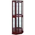 thumbnail image 6 of BELLEZE Ashfield Lighted Wood/Glass Curio Corner Cabinet Floor Standing, Cherry, 6 of 6