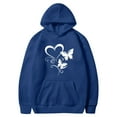 thumbnail image 3 of 2025 Tops Hoodies for Women Fall Fashion Hooded Sweatshirts Casual Loose Heart Butterflies Printed Outdoor Hoody Jackets Round Neck Long Sleeve Hoodie Pullover Winter Outwears with Pocket, 3 of 4