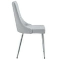 thumbnail image 4 of Contemporary Faux Leather and Metal Dining Chair Set of 2 Grey and Chrome, 4 of 10