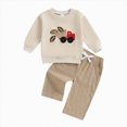 thumbnail image 4 of TOWED22 Toddler Boy Outfits Cartoon Print Long Sleeve Sweatshirt Tops Casual Pants Baby Boy Clothes 2pcs Set Casual Clothing(Beige,12-18 M), 4 of 4