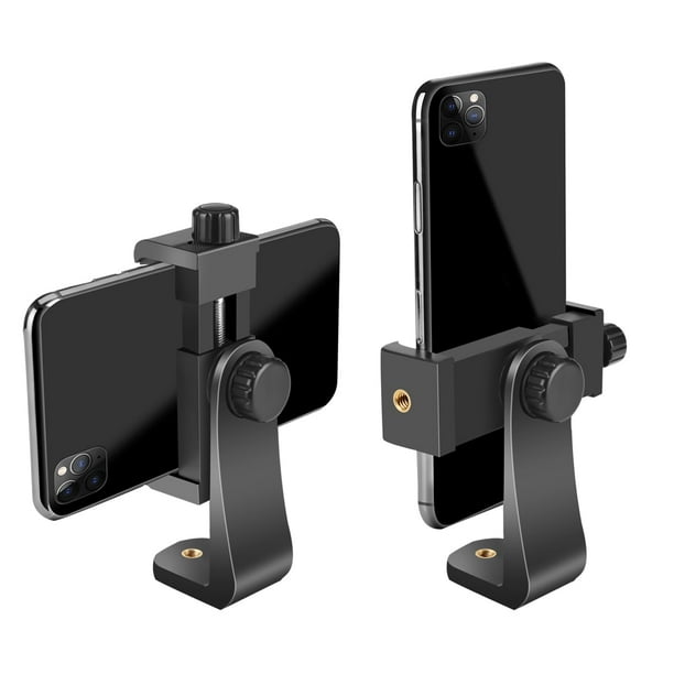 SharingMoment Soporte Premium para Smartphone/Adaptador de Montaje en Trípode Vertical y Horizontal Soporte Giratorio con Tornillo de 1/4 de Pulgada/Clip Ajustable para iPhone, teléfono Celular Androi