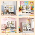 thumbnail image 5 of Miniyam Kids Bookshelf and Toy Storage Organizer, Children’s Bookcase with Front-Facing Book Display Shelves and Open Storage Compartments, White, 5 of 7