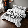 thumbnail image 3 of Manfei Soccer Sport Twin Quilt Set, Geometric Stripe Twin Coverlet Set, Grey Monochrome, Reversible 2pcs, 1 Bedspread and 1 Pillowcase, 3 of 7