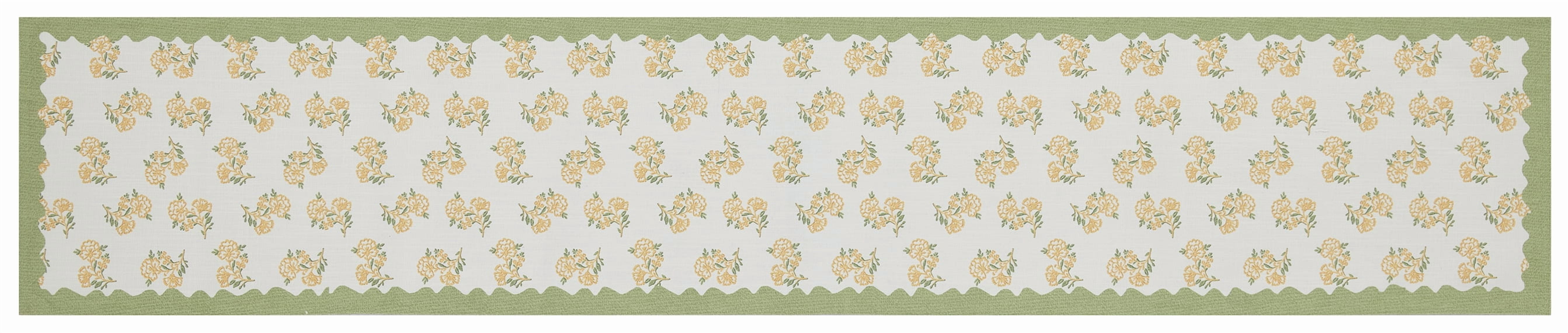 Easter Block Print Table Runner - 14" x 72" - 100% Cotton, Multi-color