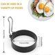 thumbnail image 3 of Stainless Steel Egg Rings, 4pcs Non-stick Egg Rings With Folding Handles, 7.5cm/2.95inch Poaching Rings For Fried Eggs Crumpets Beefsteak Etc, Black, 3 of 3