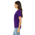 thumbnail image 3 of BELLA+CANVAS Women's Jersey T-Shirt, Short Sleeve V-Neck Relaxed Fit Cotton Tee, Team Purple, Size XL, 3 of 5