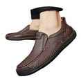 thumbnail image 3 of Men's Casual On Loafers Comfortable Leather Flat Shoes For Daily Wear With Jeans All Season Non Sole Lightweight Breathable, 3 of 8