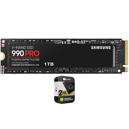 Samsung MZ-V9P1T0B/AM 990 PRO PCIe 4.0 NVMe SSD 1TB Bundle with 2 YR CPS Enhanced Protection Pack