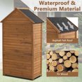 thumbnail image 3 of Storage Cabinet with Shelves Latch and Asphalt Felt Roof, Outdoor Wooden Shed Closet,Waterproof Tool Shed for Garden Yard Lawn, Gardening Tools,Tool Boxes and Long Handled Tool Can All Fit in, 3 of 9