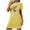 Yellow, variant on Tnhcen Summer Versatile Pajama Dress – Round Neck Short Sleeve Fashion Print Soft Polyester Spandex S-2XL for Home/Outdoor Lounging