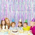thumbnail image 3 of 3 Pcs Rainbow Color Door Streamers Tinsel Curtain Party Streamers Backdrop Fringe Foil Wall Background for Birthday Halloween Christmas Wedding Party Decoration(3.3 ft x 9.8 ft), 3 of 7