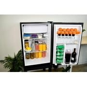 Frigidaire 4.5 Cu Ft Compact Refrigerator with Freezer, Platinum Mini Fridge with Chrome Trim for Apartment, Dorm, Office, Garage