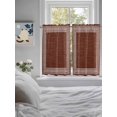 thumbnail image 4 of Dark Brown Geometric Kitchen Curtains 54 Inches length, White Greek Key Design Burlap Modern Art Window Treatment Curtain Drapes, Decorative Window Curtains for Bedroom Cafe, 52"x54", 2 Panels, 4 of 7