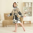 thumbnail image 4 of FORMRS Niños Bathrobe Unisex Hooded Robe Soft Plush Pajamas Sleepwear, Size 2-3T, Brown Halloween Cat, 4 of 7