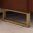 thumbnail image 4 of Aemeios 66"W Teddy Tufted Storage Bench for Bedroom End of Bed with Gold Legs and Two Pillows, Brown, 4 of 13