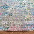 thumbnail image 3 of SAFAVIEH Sequoia Keith Abstract Polyester Machine Washable Area Rug, Green/Pink, 6'7" x 6'7" Round, 3 of 8