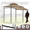 thumbnail image 4 of Magic Union 8'X8' Grill Gazebo Canopy - Heavy Duty Steel Frame, Double Tiered Grill Canopy for Outdoor Grill W/Shelves, Ceiling Hooks and Ground Stakes, Patio Canopy Tent BBQ Gazebo for Backyard, 4 of 9