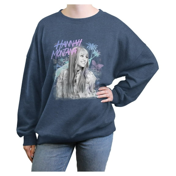 Juniors Hannah Montana Palm Tree Portrait Sweatshirt