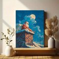 thumbnail image 6 of Santa Claus on Snowy Chimney Canvas Art, Full Moon Christmas Night Painting, Holiday Wall Decor, 6 of 8